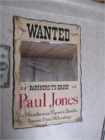 Paul Jones Whiskey Wanted Mirror Sign
