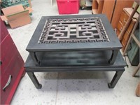 2 Tiered Asian Style Lacquered End Table