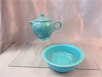 Fiesta Ware Tea Pot & Serving Bowl
