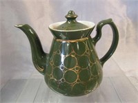Hall's Tea Pot -Green & Gold