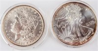 Coin 1884-O Morgan Dollar & 2002 Silver Eagle