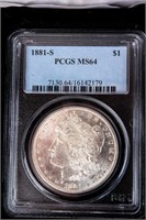 Coin  1881-S  Morgan Silver Dollar PCGS MS64
