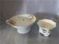 Footed "Nippon" Porcelain & Czechoslovakia Bowl