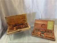 2 Old Tap & Die Sets in Wood Boxes