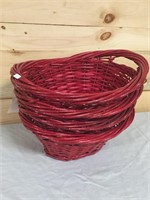 4 NEW Red Wicker Baskets