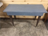 Rustic Wood Table on Wheels 42W18D26H"