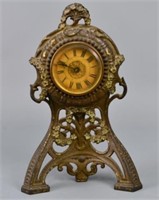 Patinated Brass Art Nouveau Clock