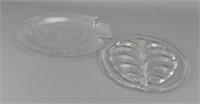 Two Large Glass Serving Platters