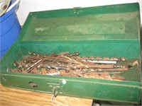 Green Metal box with Drill Bits