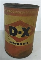D-X motor oil 5 qt oil can