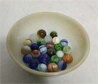 Porcelain bowl & marbles