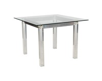 Lucite, Aluminum and Glass Kitchen Table