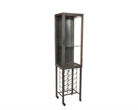 Two Part Industrial Iron Bar Cabinet
