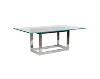 Chrome and Glass Dining Table