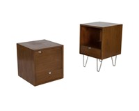 George Nelson Pair Nightstand Cabinets
