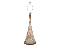 Italian Glass and Walnut Table Lamp