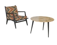 Lacquered Table and Arm Chair