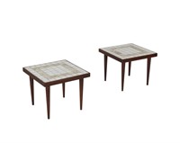 Pair Tile Top Side Tables