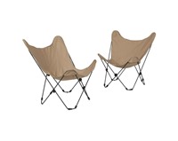 Folding Iron Butterfly Pair Chairs
