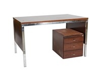 Jean Gillon by Italma Chrome and Rosewood Desk