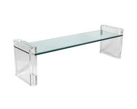 Lucite Acrylic and Glass Coffee Table