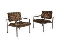 Milo Baughman Thayer Coggin Pair Chairs