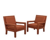 Pair Upholstered Arm Chairs