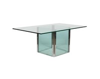 Pace Chrome and Glass Dining Table