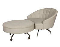 Pearsall Style Lounge and Ottoman