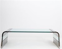 Pace Glass and Chrome Coffee Table