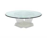 Lucite and Beveled Glass Cocktail Table - Signed
