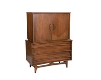 Concave Walnut Chest on Chest