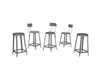 Five Industrial Stools