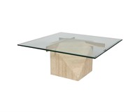 Artedi Marble, Brass and Glass Coffee Table