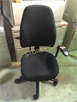 Global task chair, black fabric on black frame