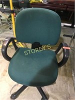 Pallidium task chair, green fabric on black frame