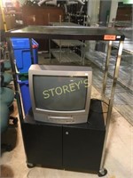 Mobile A/V cart with lower storage w/ a 20"