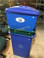 36" h plastic recycle bins