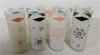 Tall frosted Tom Collins glasses