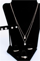 Jewelry Sterling Silver CZ Necklaces, Rings +