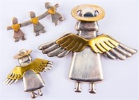 Jewelry Sterling Silver Angel Brooches