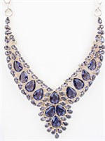 Jewelry Sterling Silver Iolite Statement Necklace