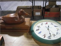 Audubon Clock & Wooden Duck Trophy