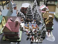 8 Building  Christmas village with Santa, caroler