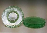 Beautiful Group of 4 light green pattern glass