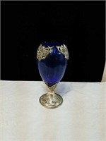 Beautiful blue grape vase approx 12 inches tall