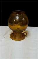 Beautiful Amber colored candle holder approx 9
