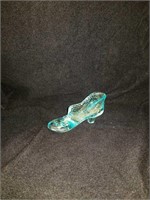 Light blue Fenton shoe with floral design