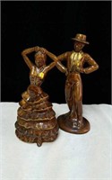 Pair of Spanish dancers approx 13 inches tall