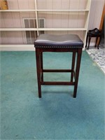 Brown leather Bar stool approx 29 inches tall